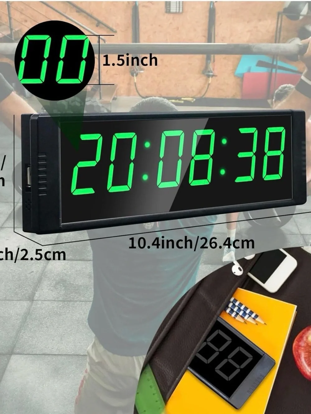 Large LED Gym Timer with Remote Control - Picture 5 of 6